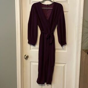 NWOT Dark purple dress with belt size OXL